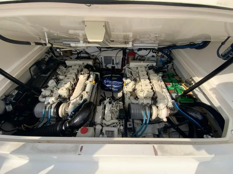 Slide: The Image of Engine room of 2002 Tiara Yachts 3500 Open with dual engines. - 40