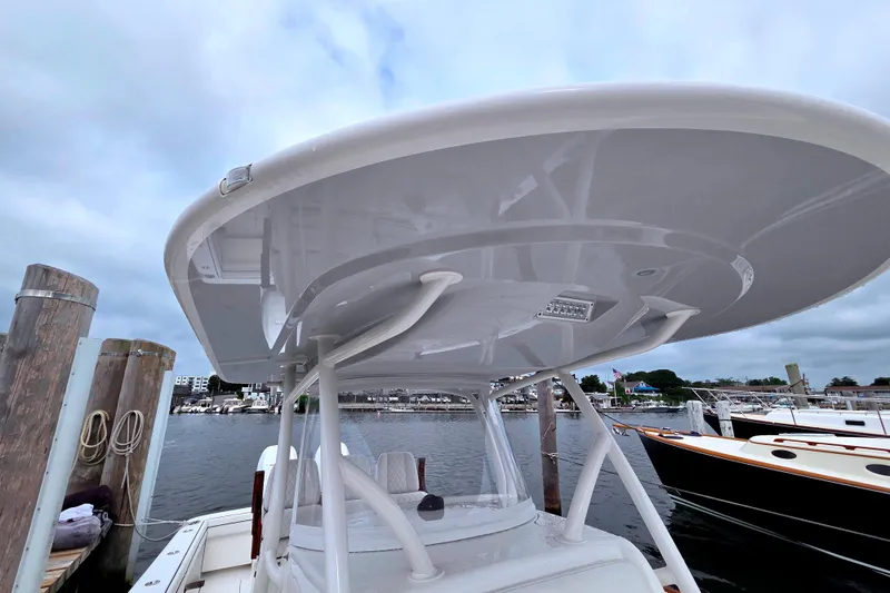 Slide: The Image of 2021 Valhalla Boatworks V-33 at dock, showcasing sleek design and sturdy structure. - 22