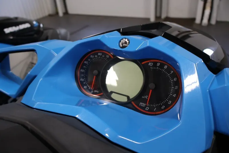 Slide: The Image of Close-up of 2018 Sea-Doo RXT 230 dashboard with speedometer and tachometer. - 27