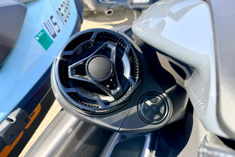 Slide: The Image of 2024 Seadoo GTR-X 300 & WAKE 170 speaker and control panel close-up. - 37