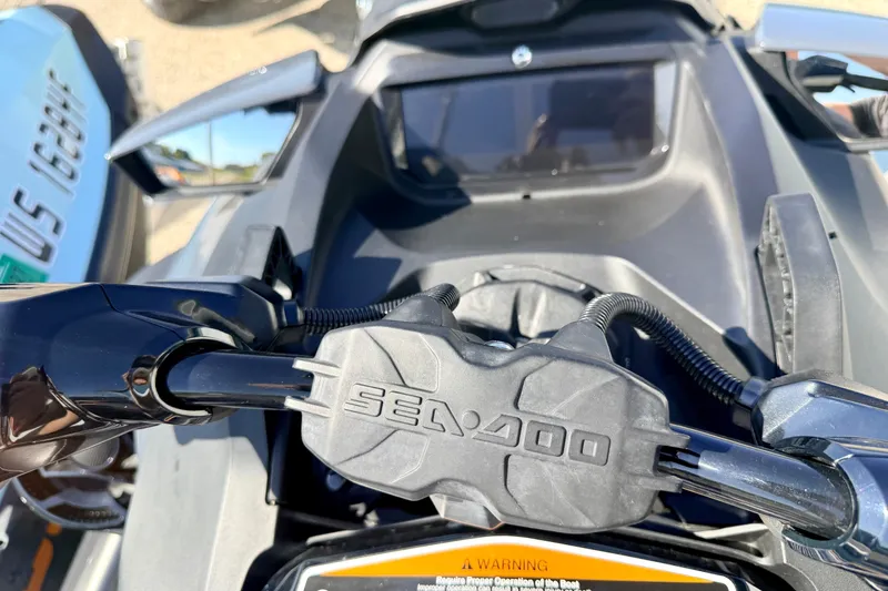 Slide: The Image of 2024 Seadoo GTR-X 300 & WAKE 170 handlebars and dashboard close-up. - 38