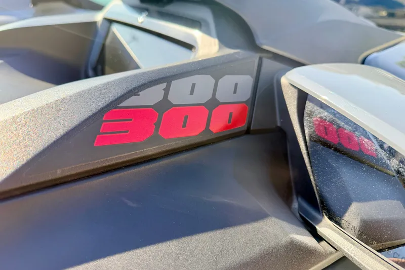 Slide: The Image of 2024 Seadoo GTR-X 300 close-up, showcasing bold red "300" branding. - 30