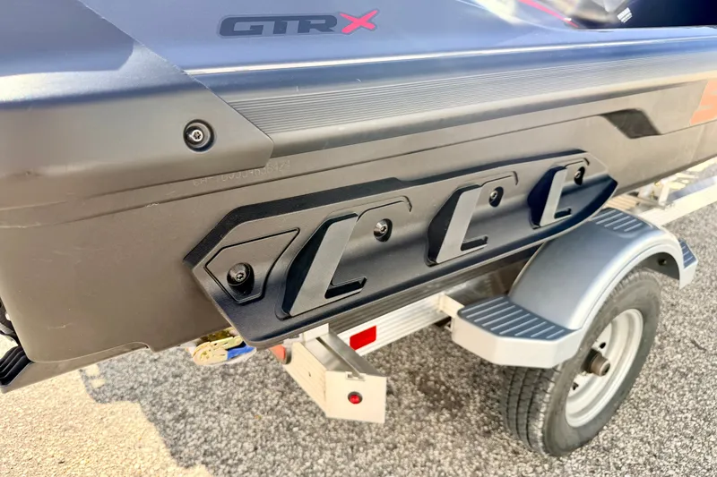 Slide: The Image of 2024 Seadoo GTR-X 300 on trailer, showcasing sleek design and detailing. - 43