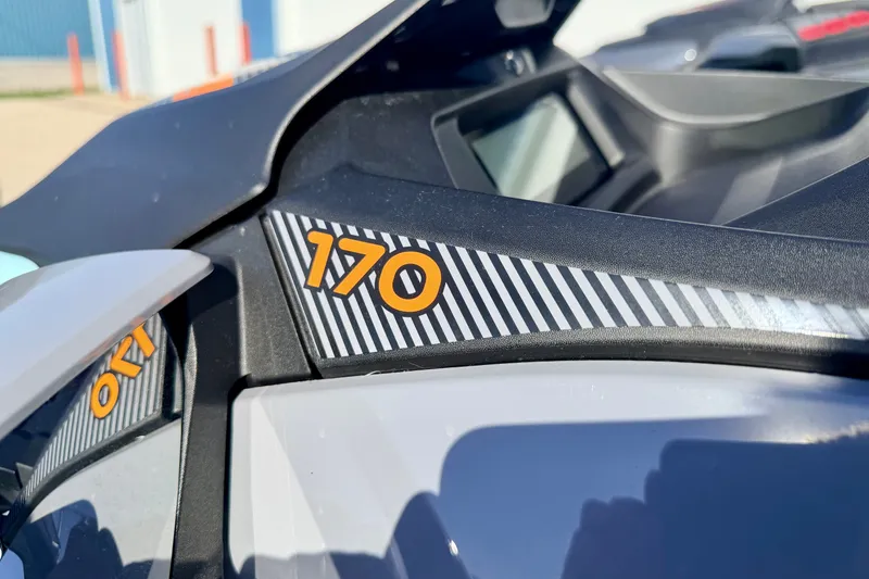 Slide: The Image of 2024 Seadoo WAKE 170 jet ski detail, showcasing sleek design and bold graphics. - 21