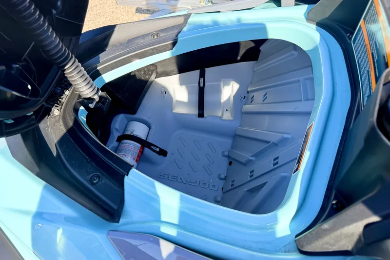 Slide: The Image of 2024 Seadoo GTR-X 300 & WAKE 170 storage compartment, open and empty. - 48