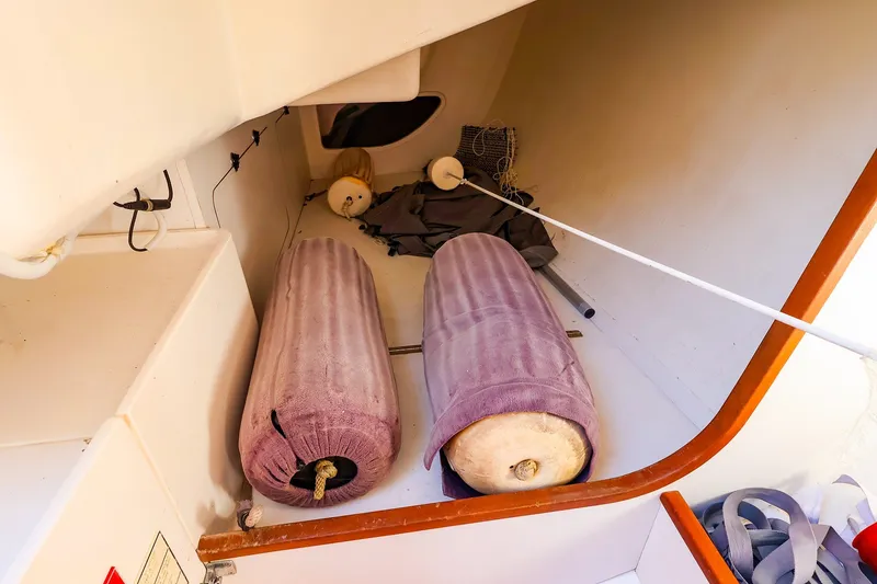 Slide: The Image of Storage compartment of a 2014 J Boats J/111 with fenders and equipment. - 31