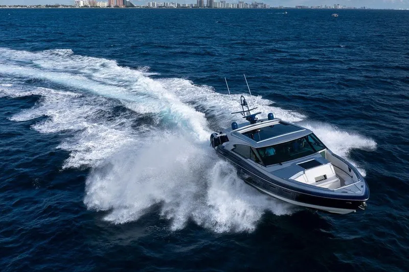 Slide: The Image of 2025 Formula 500 Super Sport Crossover cruising on open ocean waters. - 19