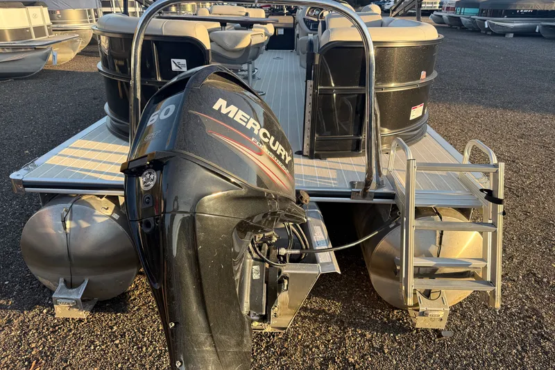 Slide: The Image of 2019 South Bay 224E pontoon boat with Mercury 60 HP outboard motor. - 7