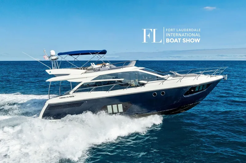 The Image of Luxury Absolute 52 Fly yacht cruising at Fort Lauderdale International Boat Show 2013. - 0
