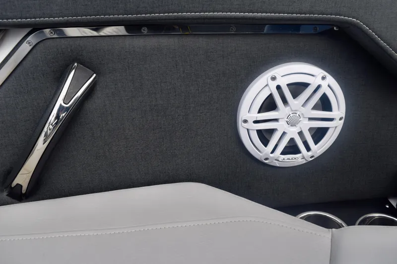 Slide: The Image of Interior of 2025 Monterey 275SS Super Sport with JL Audio speaker and sleek handle design. - 69