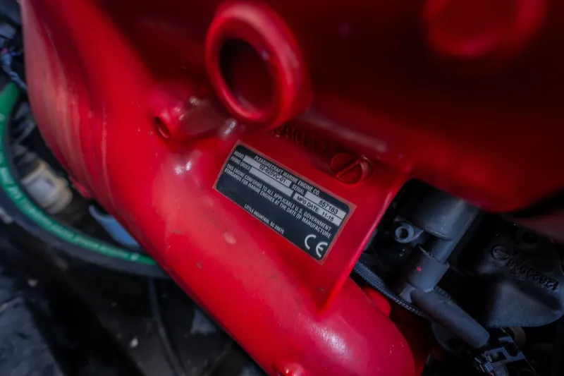 Slide: The Image of Close-up of a 2016 Nautique Super Air Nautique G23 engine component. - 38