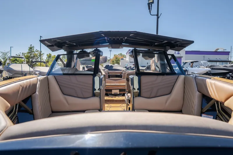 Slide: The Image of 2027 Tigé Ultré 25ZX boat interior with luxurious seating and modern design. - 60