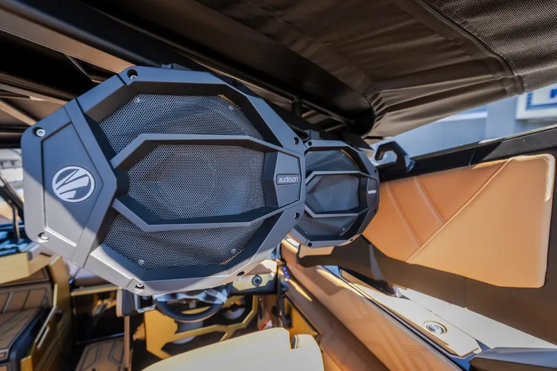 Slide: The Image of 2027 Tigé Ultré 25ZX boat interior with premium Audison speakers. - 41
