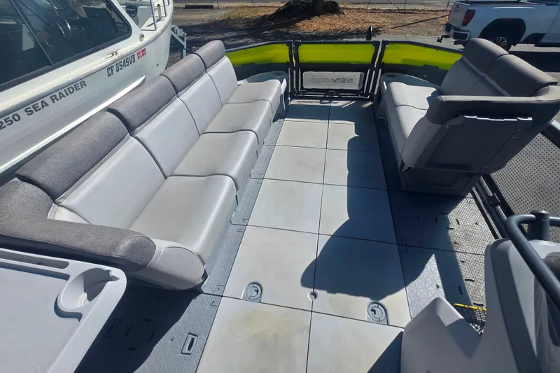 Slide: The Image of 2023 Sea-Doo Switch Cruise 21 interior with spacious seating and modern design. - 6