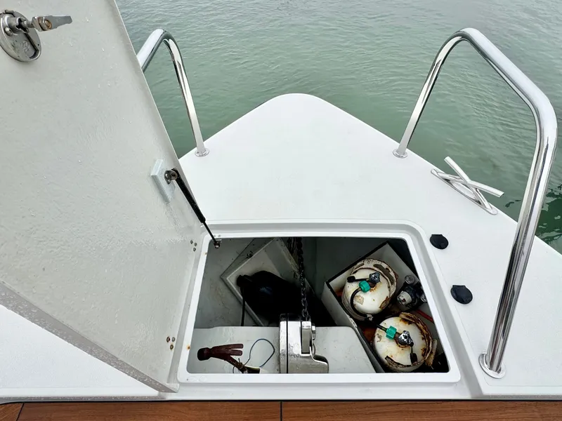 Slide: The Image of Anchor locker with chain and gas cylinders on a boat. - 20