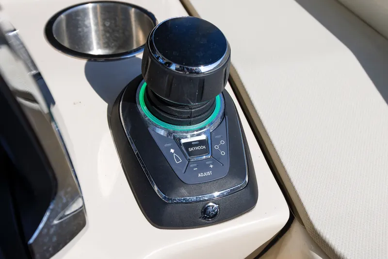 Slide: The Image of Joystick control on 2020 Boston Whaler 380 Realm boat dashboard. - 53