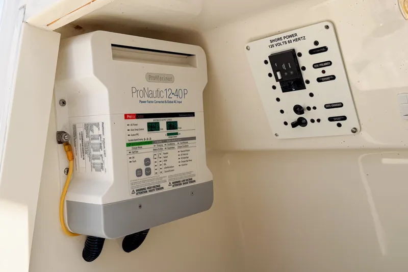Slide: The Image of ProNautic 12-40P charger and shore power panel on 2016 SeaVee 270Z boat. - 30
