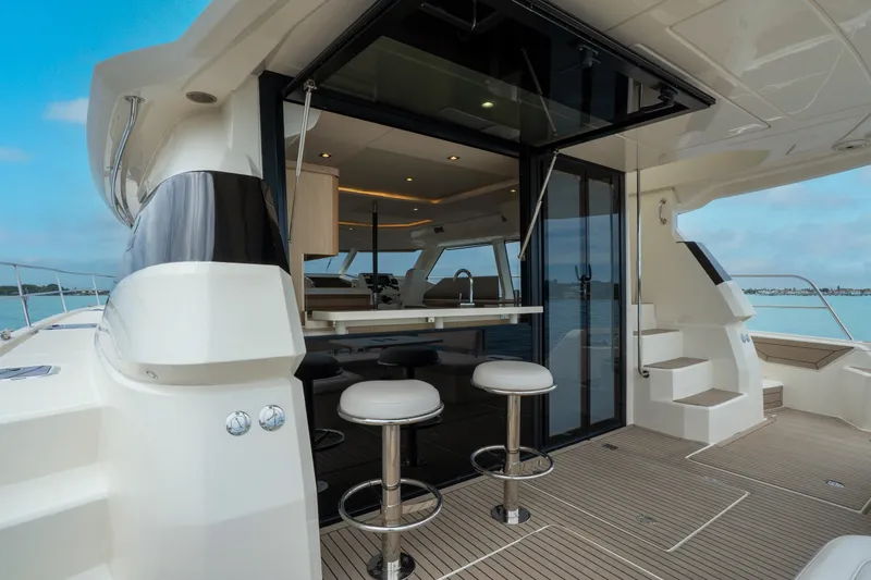 Slide: The Image of 2018 Aquila 44 Yacht with modern interior and ocean view. - 18