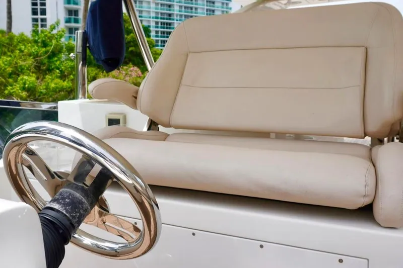 Slide: The Image of Captain's seat and steering wheel on 2015 Azimut 84 yacht. - 21