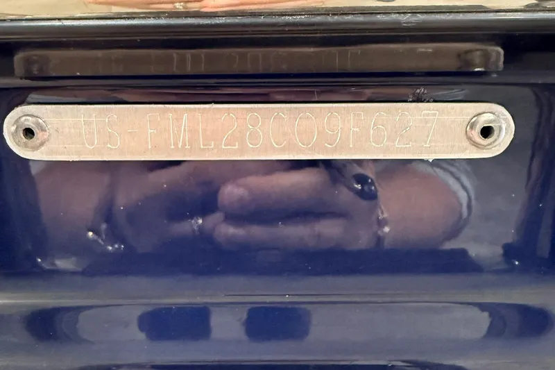 Slide: The Image of Hull identification number on a 2027 Cutwater C-288 Coupe boat. - 21