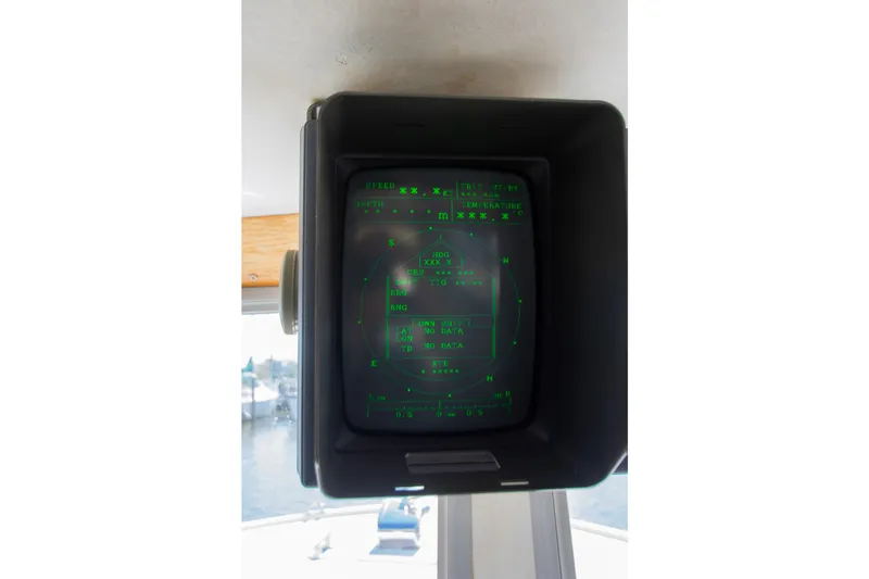 Slide: The Image of Radar display on 2002 Donelle Express Down East Lobster Boat, showing navigation data. - 18