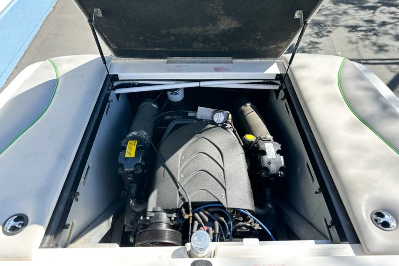 Slide: The Image of Engine compartment of a 2008 Centurion Air Warrior Elite Bowrider boat. - 16