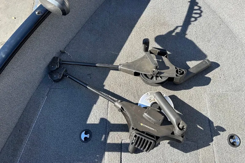 Slide: The Image of 2020 Tracker Pro Guide V-175 Combo boat deck with fishing equipment. - 30