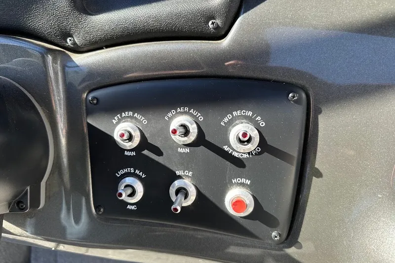 Slide: The Image of Control panel of a 2020 Tracker Pro Guide V-175 Combo boat. - 24