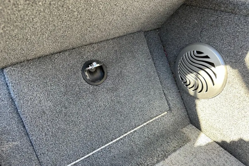 Slide: The Image of Interior of 2020 Tracker Pro Guide V-175 Combo boat with speaker and carpeted finish. - 27