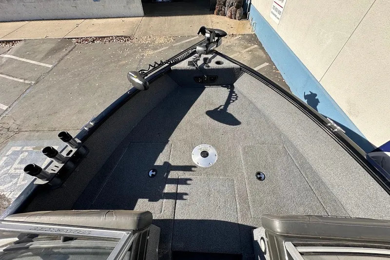 Slide: The Image of 2020 Tracker Pro Guide V-175 Combo boat deck with rod holders and trolling motor. - 32