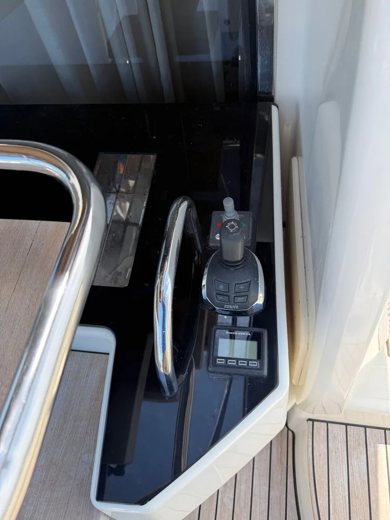 Slide: The Image of Helm station of the 2019 Cranchi E 52S Evoluzione with joystick and controls. - 12