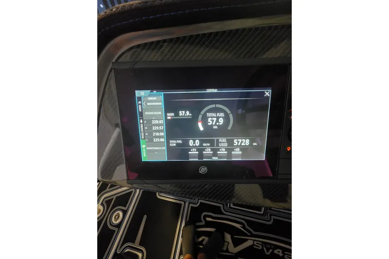 Slide: The Image of Dashboard display of MTI 42 v 2021 showing engine hours and fuel data. - 4