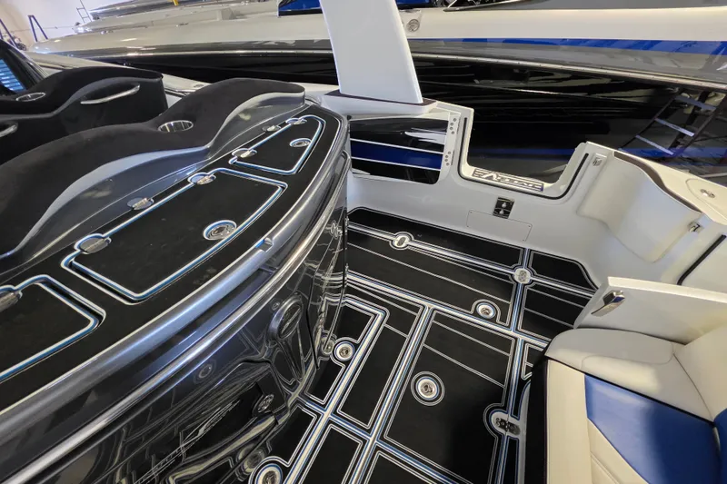 Slide: The Image of Luxurious interior of 2021 MTI 42 v boat with sleek design and modern features. - 9