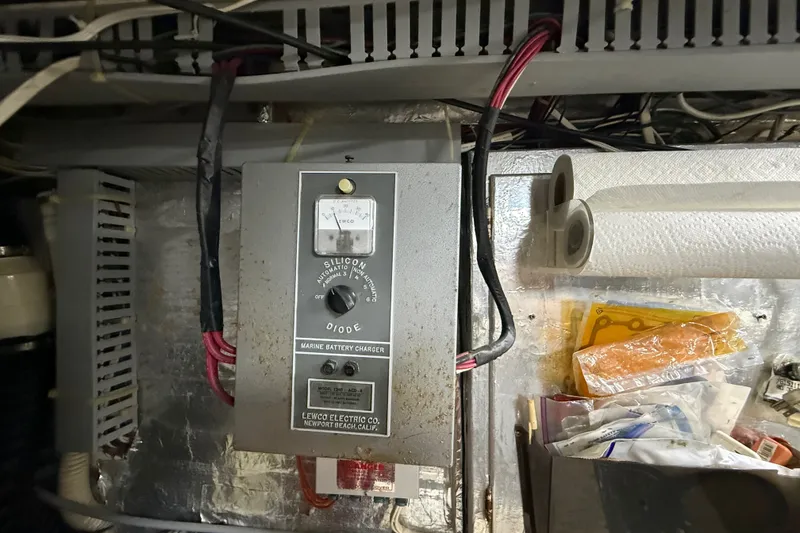 Slide: The Image of Marine battery charger in 1988 Californian 45 Motor Yacht engine room. - 34
