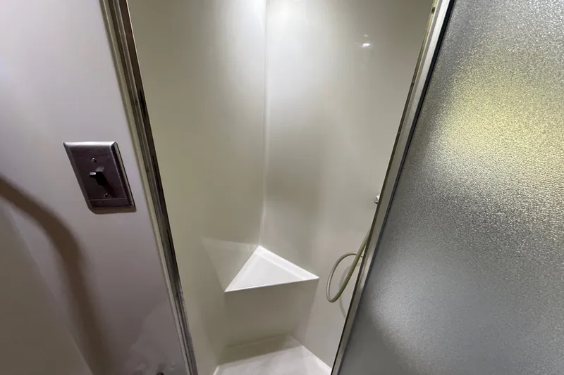 Slide: The Image of Shower area in 1988 Californian 45 Motor Yacht with frosted glass door. - 24