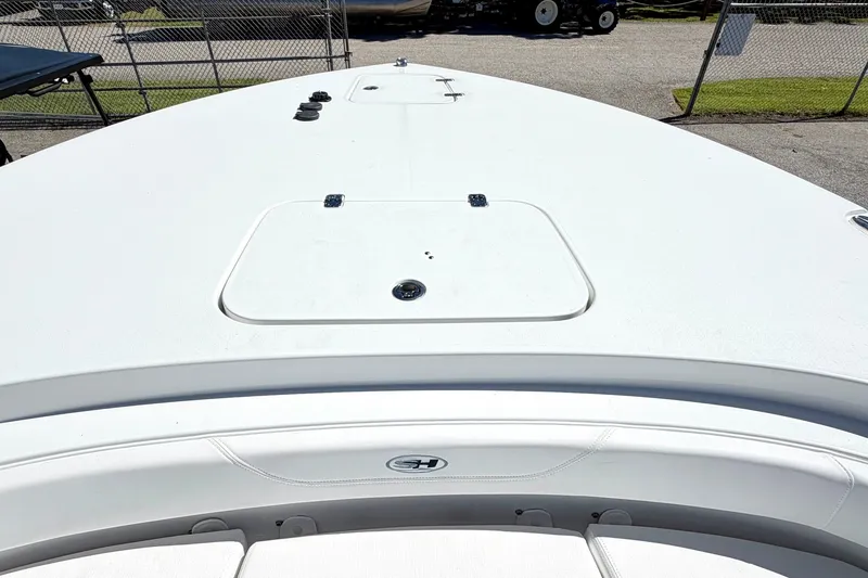 Slide: The Image of 2027 Sea Hunt BX28 boat deck, featuring sleek design and spacious layout. - 30