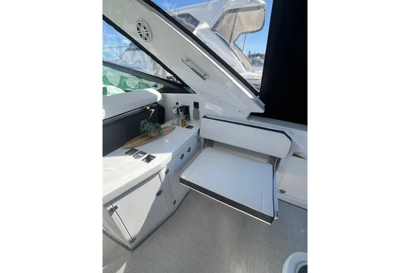 Slide: The Image of 2024 Monterey 378SS Super Sport interior with sleek seating and modern design. - 8