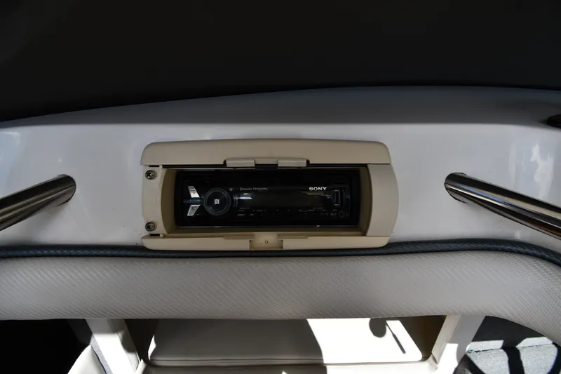 Slide: The Image of Sony stereo system in a 1995 Fountain 24 Competition boat dashboard. - 16