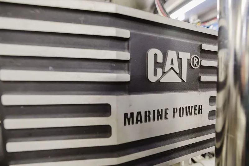 Slide: The Image of CAT Marine Power engine detail on 1999 Ocean Alexander 680 Classicco yacht. - 91