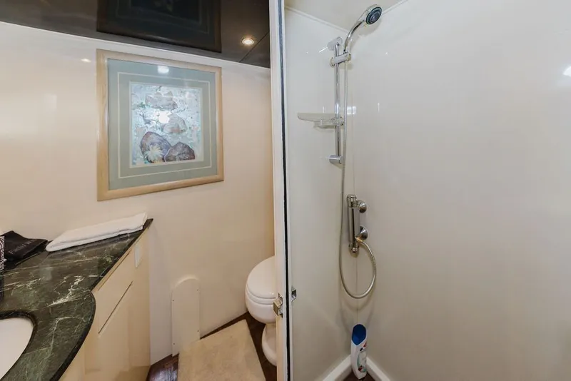 Slide: The Image of Luxurious bathroom in 1999 Ocean Alexander 680 Classicco yacht with shower and elegant decor. - 67