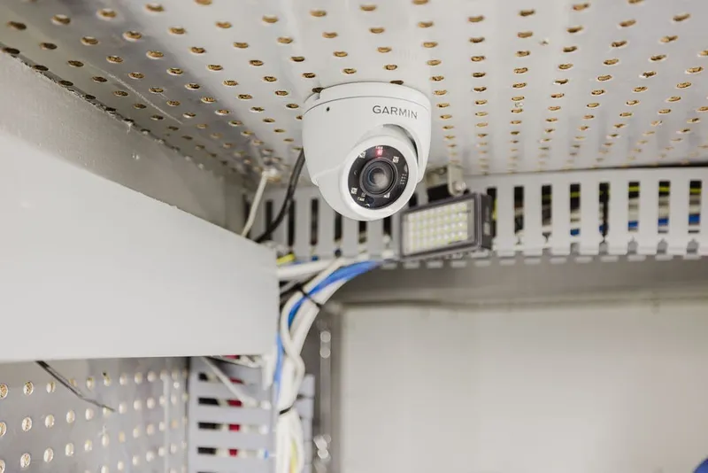 Slide: The Image of Surveillance camera installed on Ocean Alexander 680 Classicco yacht, 1999 model. - 101