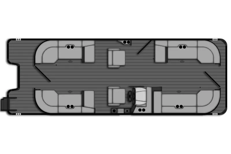 Slide: The Image of Top view of 2027 Bentley Pontoons Legacy 243 Navigator layout with seating arrangement. - 1