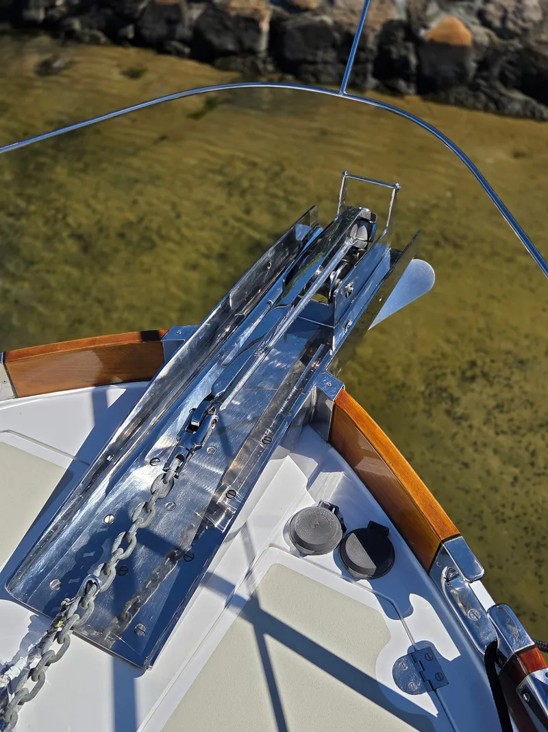 Slide: The Image of Bow of a 2010 Grand Banks SX with anchor windlass. - 15