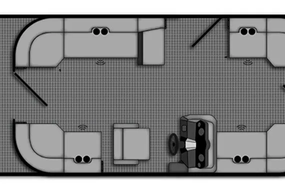The Image of Top view of 2027 Bentley Pontoons Bolt 203 layout, featuring spacious seating and helm station. - 0