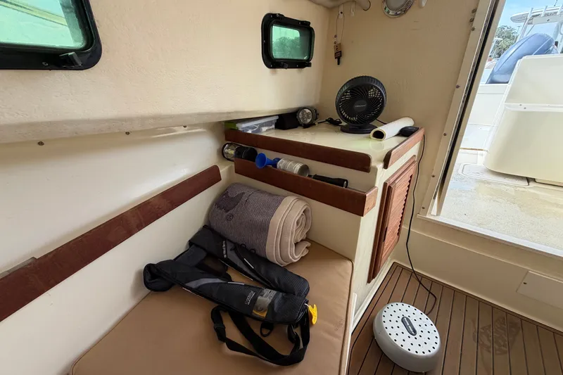 Slide: The Image of Interior of 2017 Seaway Offshore boat by Eastern Boats Inc., featuring seating and storage. - 20