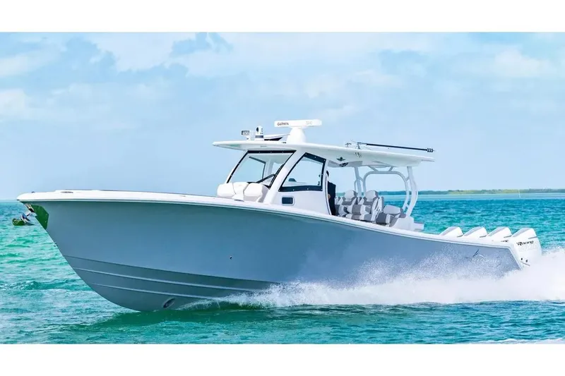 The Image of Manufacturer Provided Image: 2025 Blackwater 43 Luxury Fish boat cruising on clear blue waters. - 0