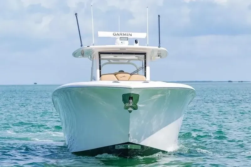 Slide: The Image of Manufacturer Provided Image: 2025 Blackwater 41 Performance Fish boat cruising on open water. - 1