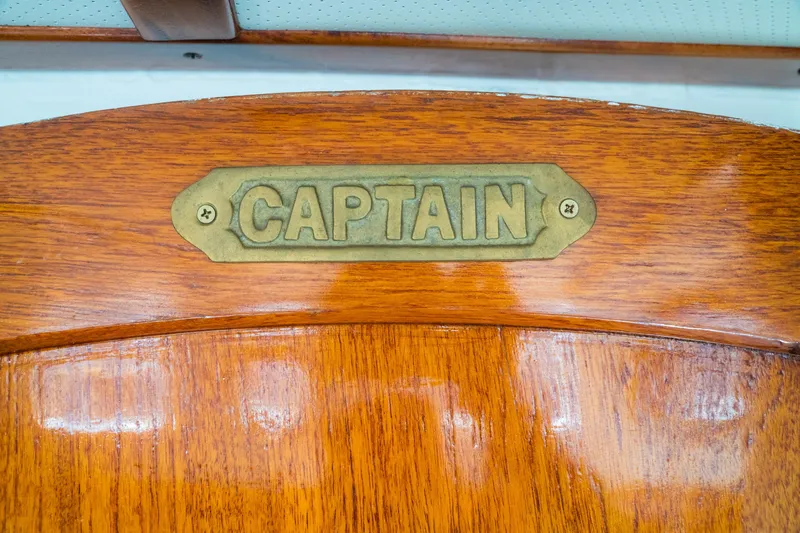 Slide: The Image of Wooden door with brass "Captain" plaque, Blanchard Shipyard Custom, 1922. - 61