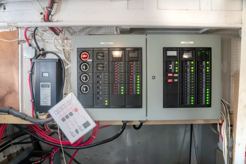 Slide: The Image of Electrical control panels in a 1922 Blanchard Shipyard custom model boat. - 75