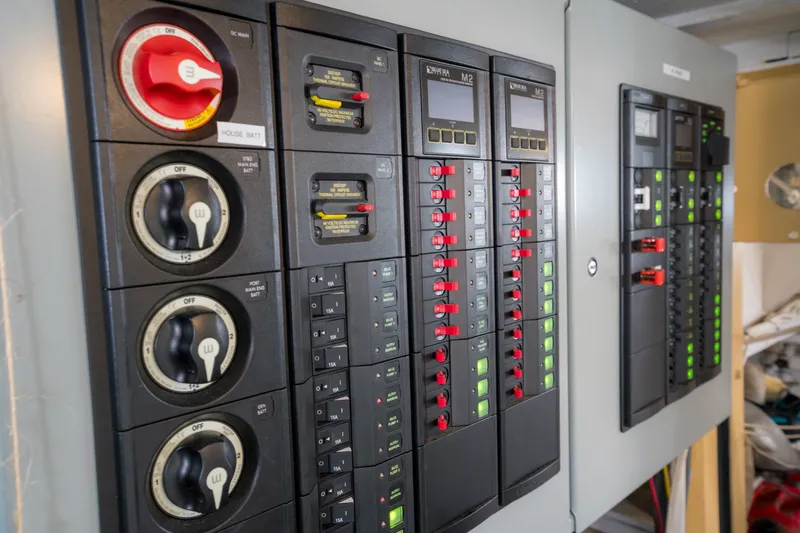 Slide: The Image of Electrical control panel on a 1922 Blanchard Shipyard custom model boat. - 88